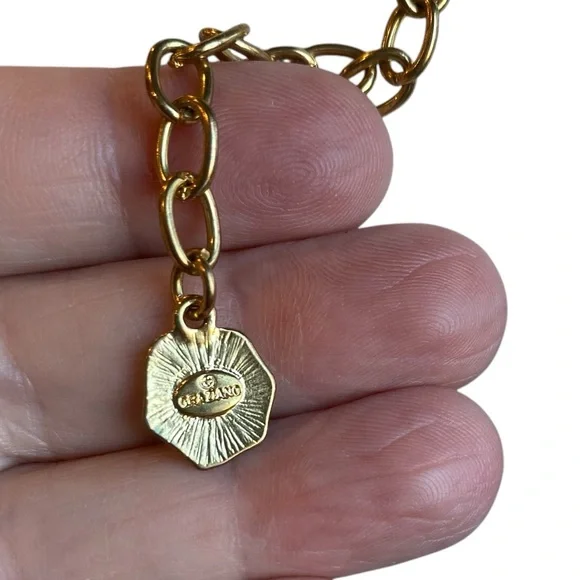 RJ GRAZIANO Faux Pearl and Gold-Tone Circle Chain Link Long Necklace - Picture 5 of 9